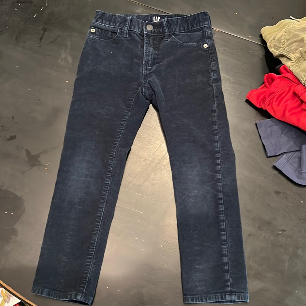 EUC boys navy size 6  stretch slim skinny cords
